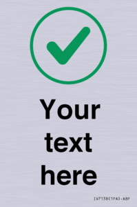 Custom plain background, green tick in circle sign